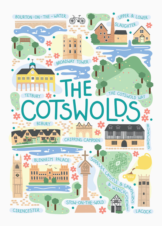 Y.O.U The Cotswolds Organic Cotton Tea Towel