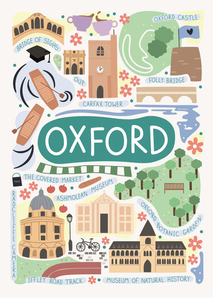 Y.O.U Oxford Landmarks Organic Cotton Tea Towel