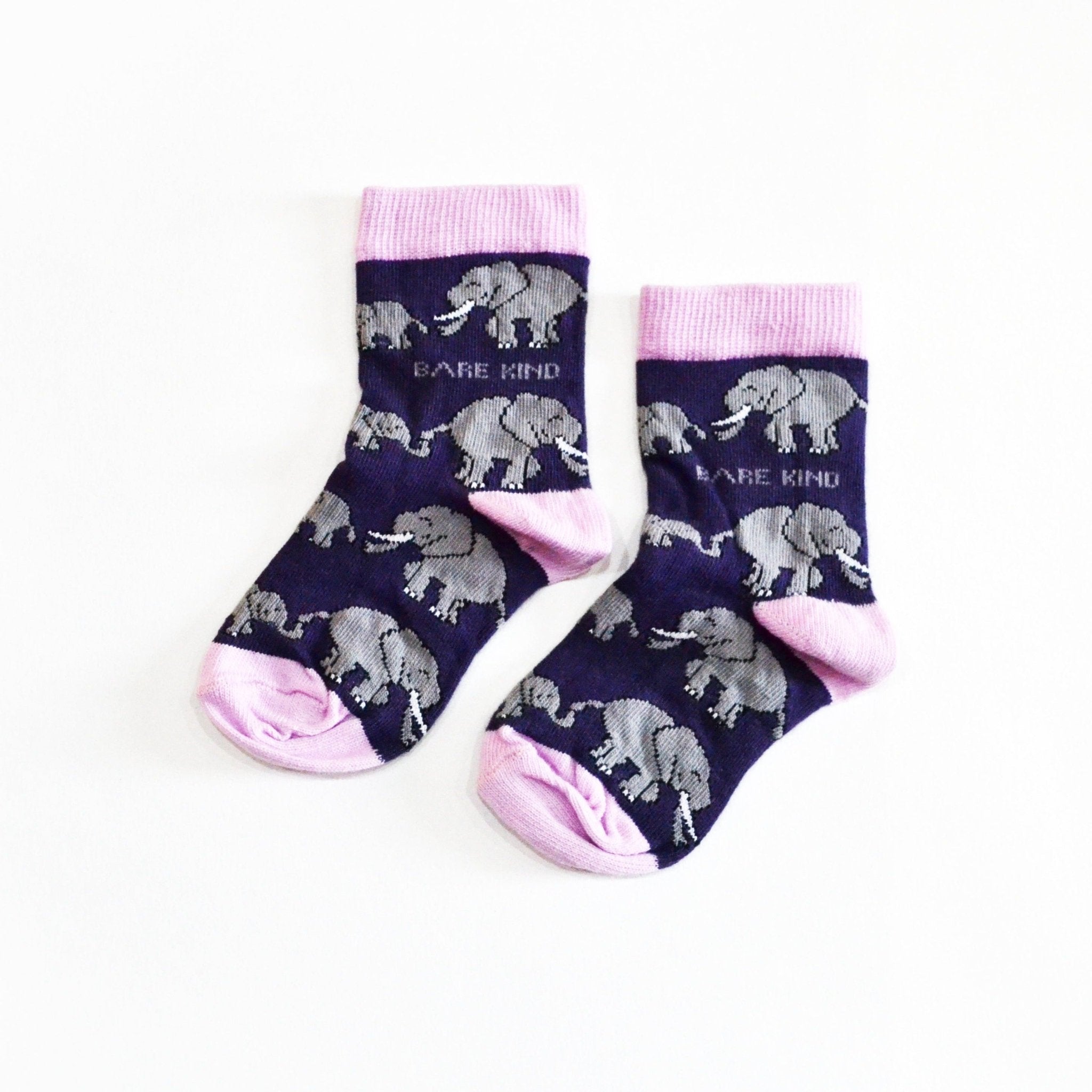 Bare Kind Bamboo Children's Socks - Save the Elephants - Y.O.U underwear