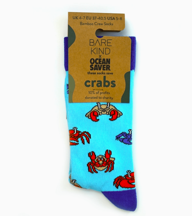 Bare Kind Bamboo Socks - Save the Crab - Y.O.U underwear