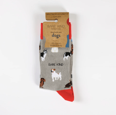 Bare Kind Bamboo Socks - Save the Dogs (grey) - Y.O.U underwear