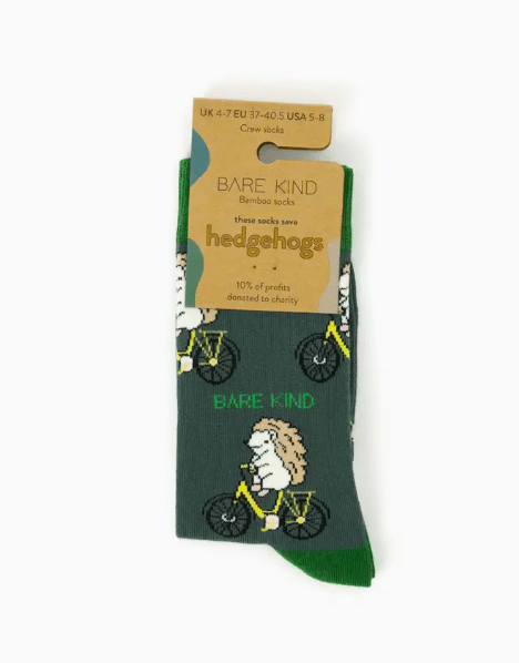 Bare Kind Bamboo Socks - Save the Hedgehog (bike) - Y.O.U underwear