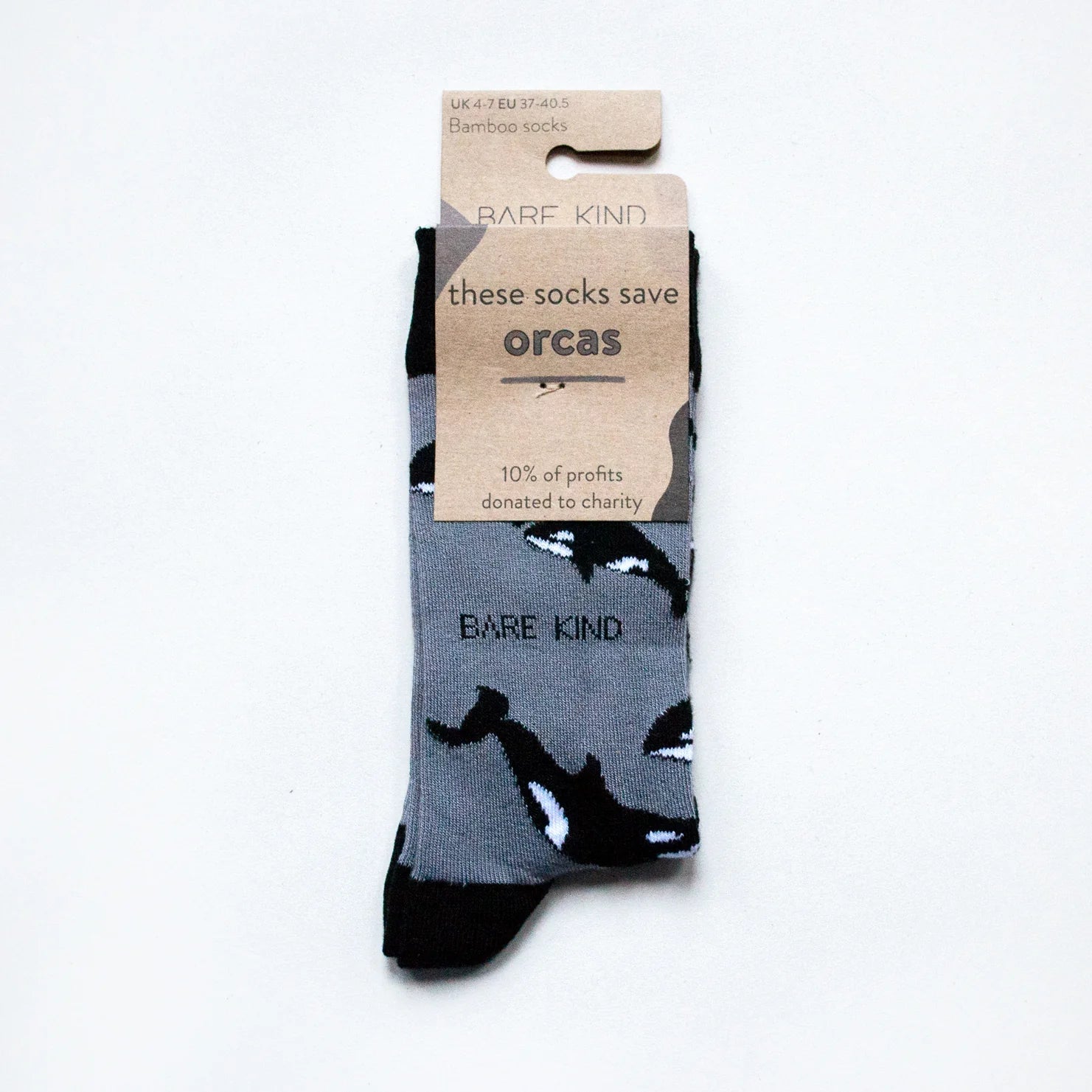 Bare Kind Bamboo Socks - Save the Orcas - Y.O.U underwear