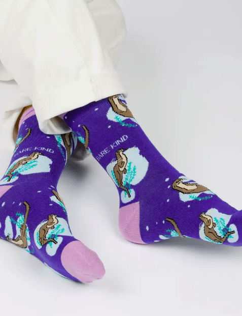 Bare Kind Bamboo Socks - Save the Otter (Marine) - Y.O.U underwear