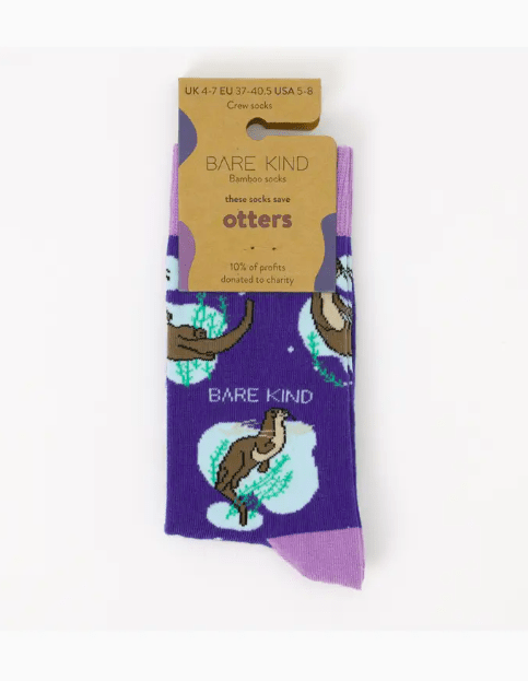 Bare Kind Bamboo Socks - Save the Otter (Marine) - Y.O.U underwear