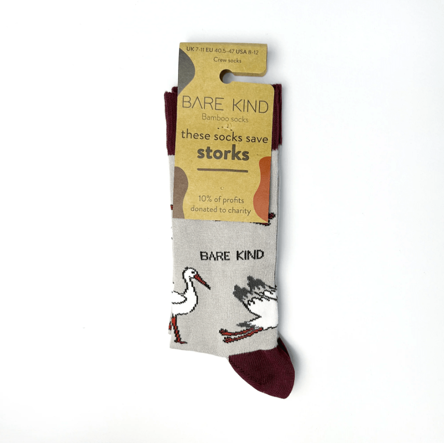 Bare Kind Bamboo Socks - Save the Storks - Y.O.U underwear