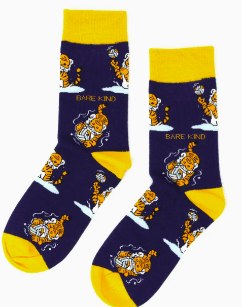 Bare Kind Bamboo Socks - Save the Tiger (Blue) - Y.O.U underwear