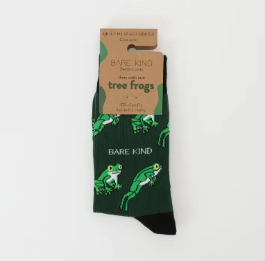 Bare Kind Bamboo Socks - Save the Tree Frogs - Y.O.U underwear