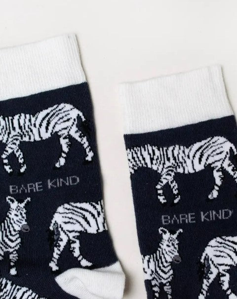 Bare Kind Bamboo Socks - Save the Zebras - Y.O.U underwear