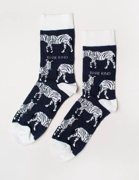 Bare Kind Bamboo Socks - Save the Zebras - Y.O.U underwear