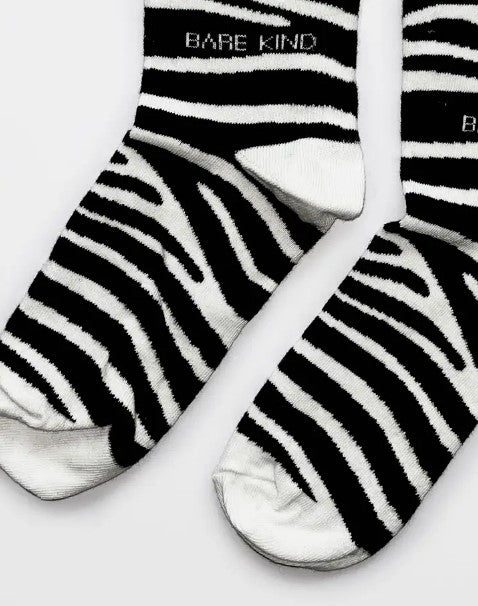 Bare Kind Bamboo Socks - Zebra Print Socks - Y.O.U underwear