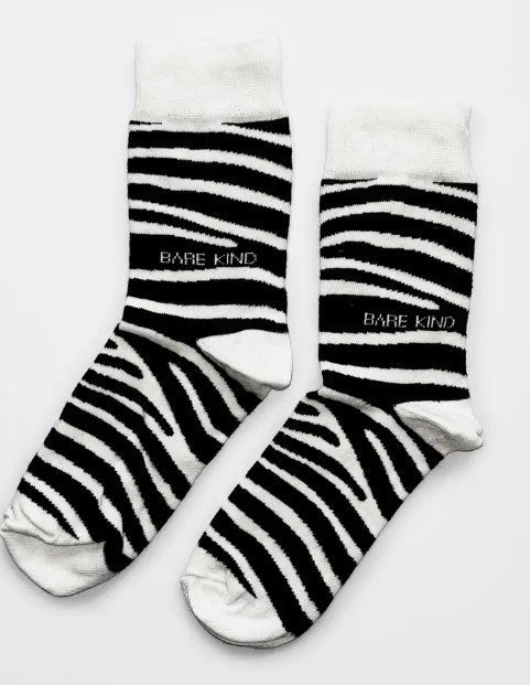Bare Kind Bamboo Socks - Zebra Print Socks - Y.O.U underwear
