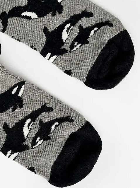 Bare Kind Bamboo Trainer Socks - Save the Orcas - Y.O.U underwear