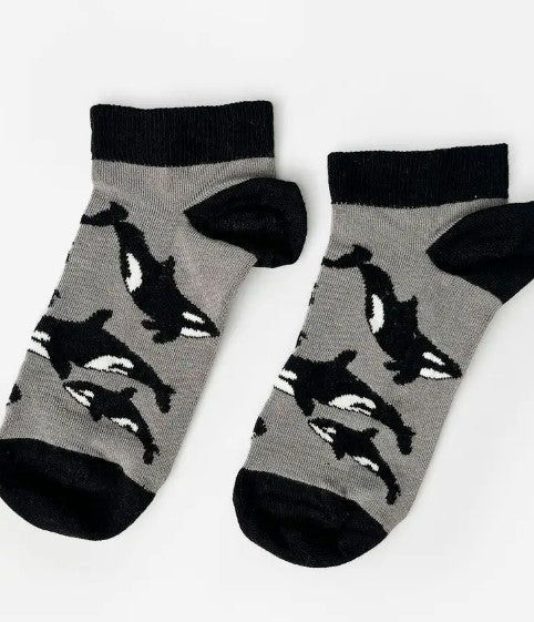 Bare Kind Bamboo Trainer Socks - Save the Orcas - Y.O.U underwear