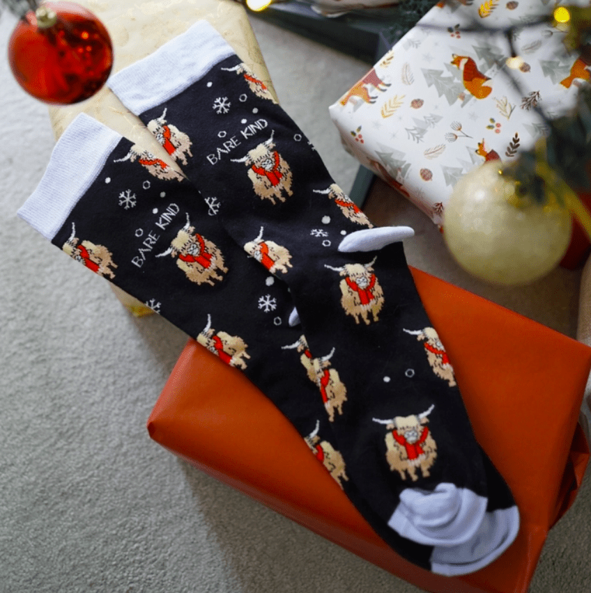 Bare Kind Christmas Highland Cow Socks - Y.O.U underwear