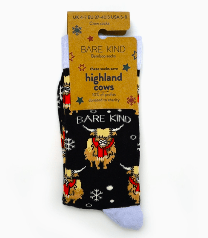 Bare Kind Christmas Highland Cow Socks - Y.O.U underwear