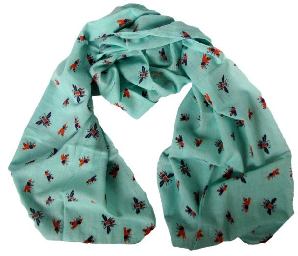 Bee Scarf - Aqua - Where Does It Come From? - Y.O.U underwear