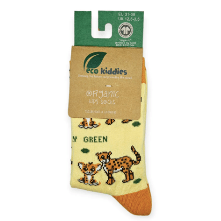 Eco Kiddies Cotton Socks - Caring Cheetahs Kids Socks - Y.O.U underwear