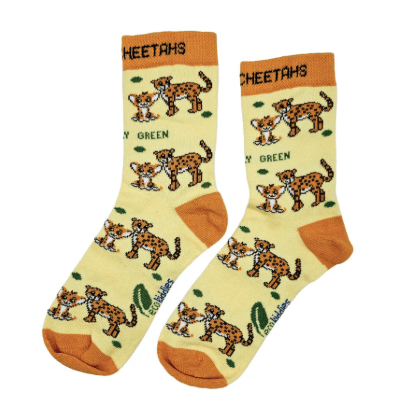Eco Kiddies Cotton Socks - Caring Cheetahs Kids Socks - Y.O.U underwear