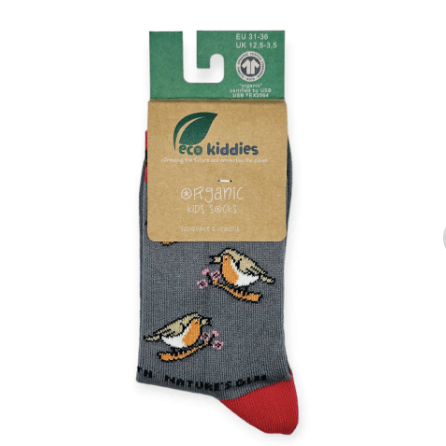 Eco Kiddies Cotton Socks - Chirpy Robin Kids Socks - Y.O.U underwear