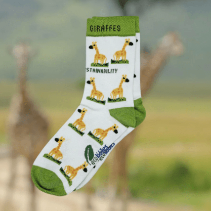 Eco Kiddies Cotton Socks - Grinning Giraffe Kids Socks - Y.O.U underwear