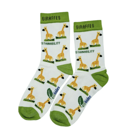 Eco Kiddies Cotton Socks - Grinning Giraffe Kids Socks - Y.O.U underwear