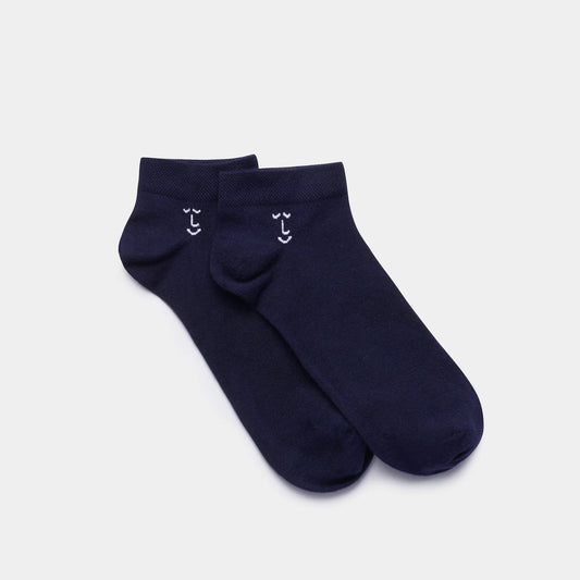 'It's Cool to Care' Leiho Bamboo Trainer Socks - Navy