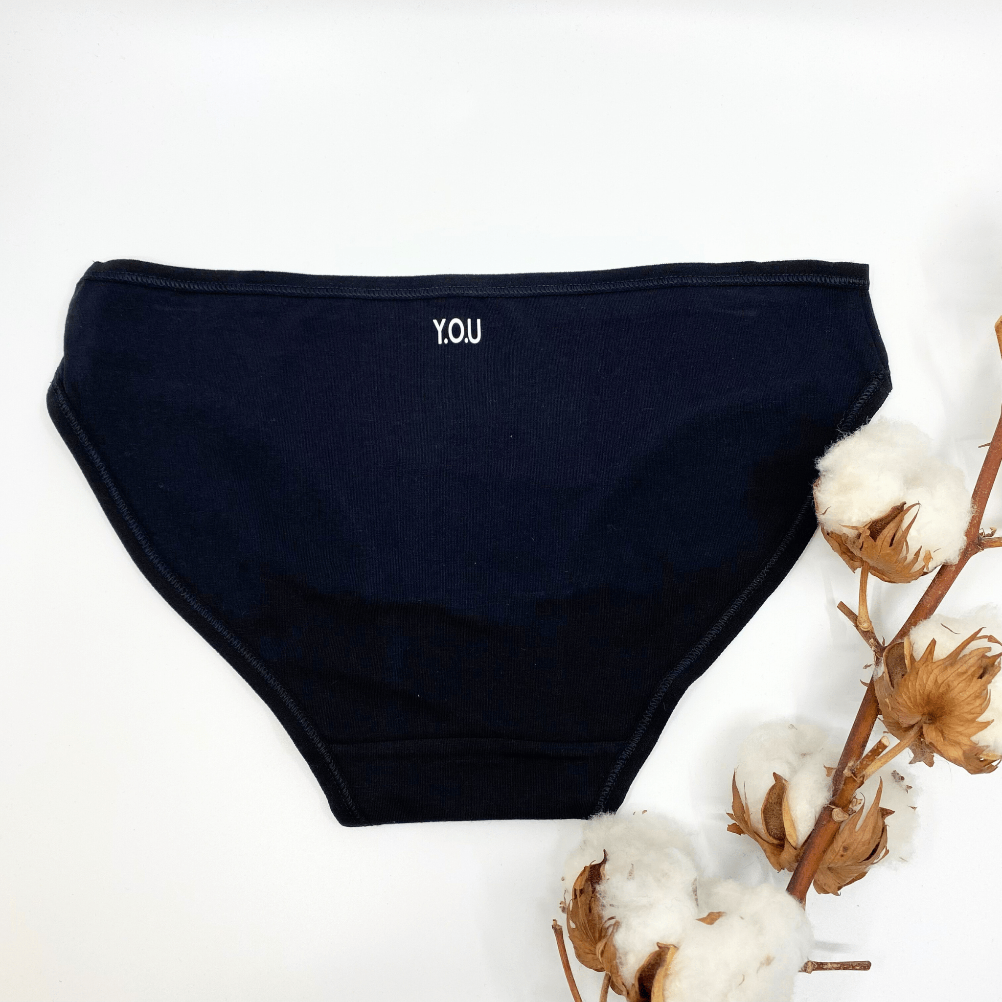 Girls' organic cotton knickers - black - Y.O.U underwear