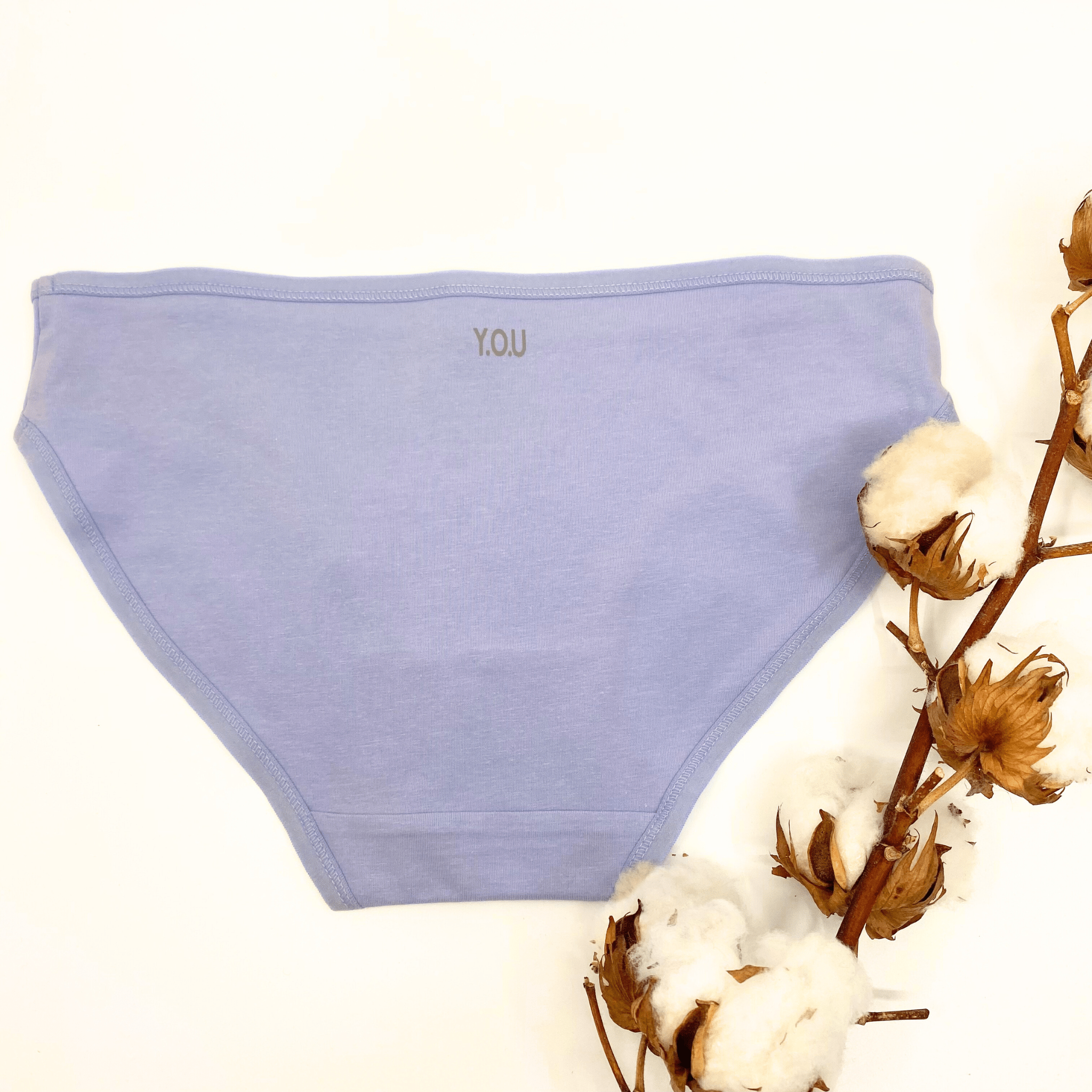 Girls' organic cotton knickers - light blue - Y.O.U underwear