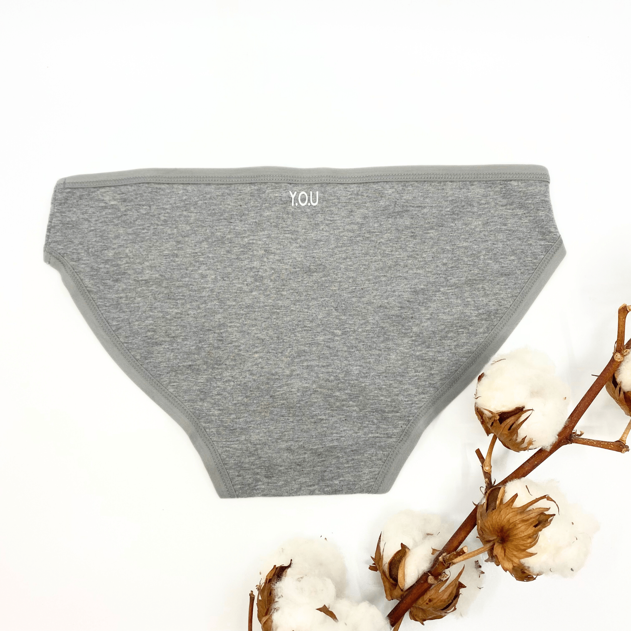 Girls' organic cotton knickers - light grey - Y.O.U underwear