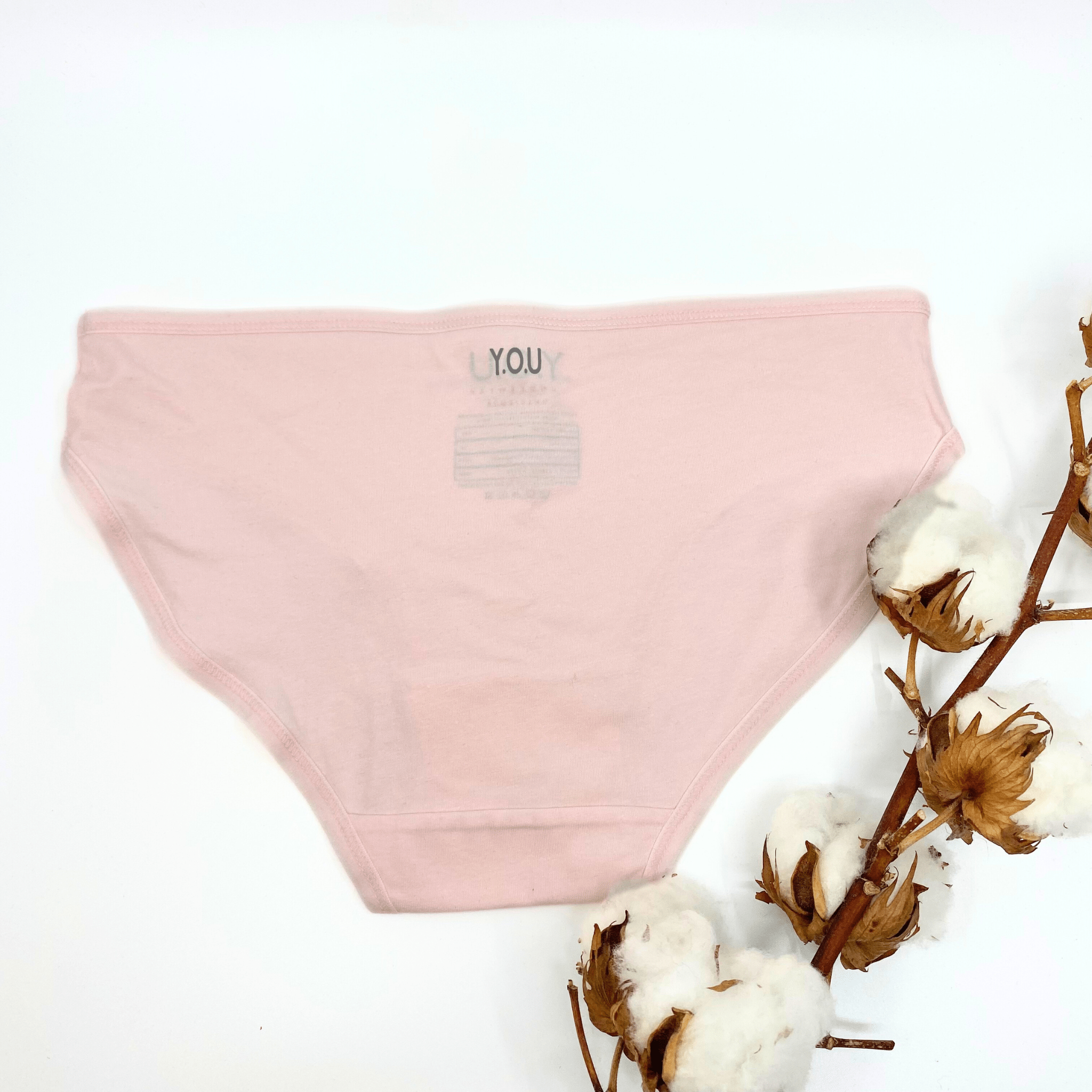 Girls' organic cotton knickers - light pink - Y.O.U underwear