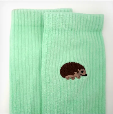 Ribbed Hedgehog Socks - Bare Kind Bamboo Socks - Save the Hedgehogs