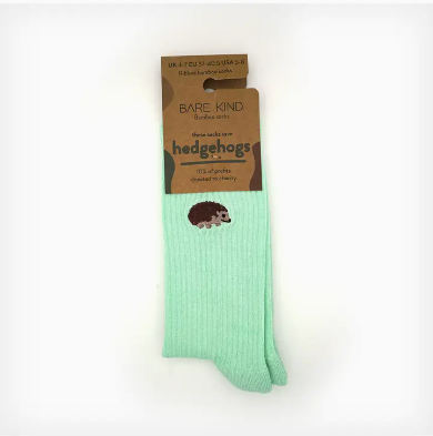 Ribbed Hedgehog Socks - Bare Kind Bamboo Socks - Save the Hedgehogs