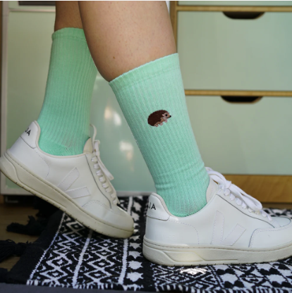 Ribbed Hedgehog Socks - Bare Kind Bamboo Socks - Save the Hedgehogs