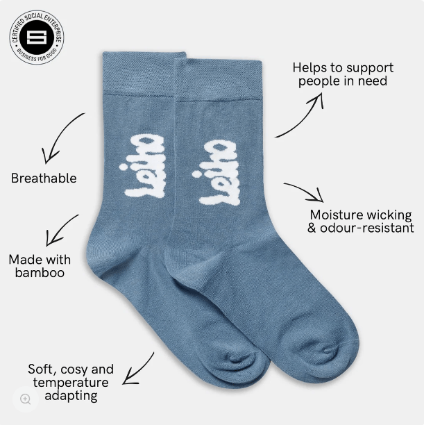 Leiho 'Goody Blue Shoes' Bamboo socks - Y.O.U underwear