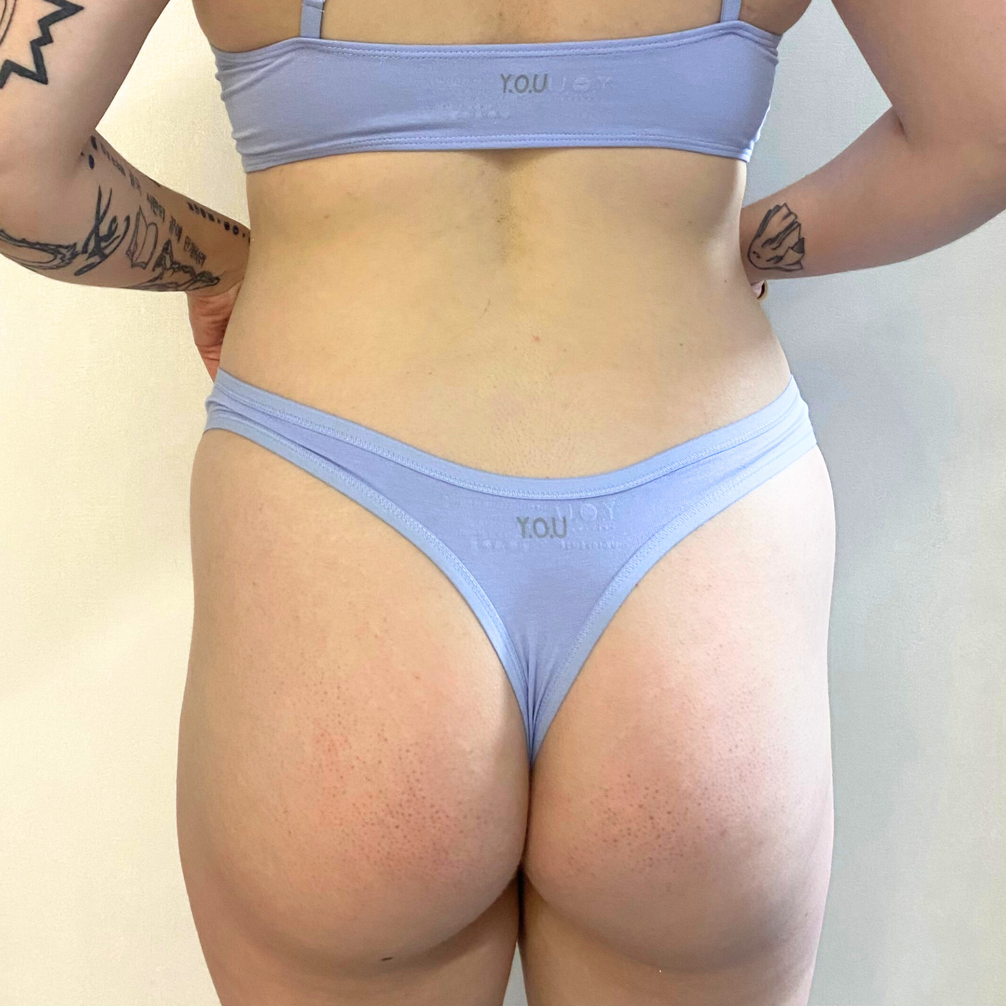 Women's organic cotton thong in light blue