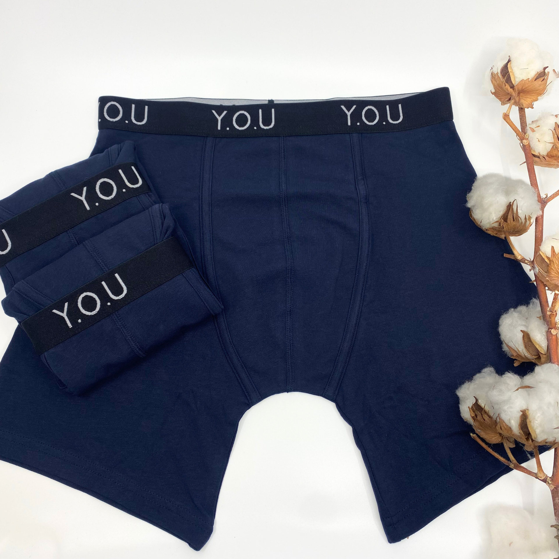 Men's organic cotton longer-leg trunks pack of 3