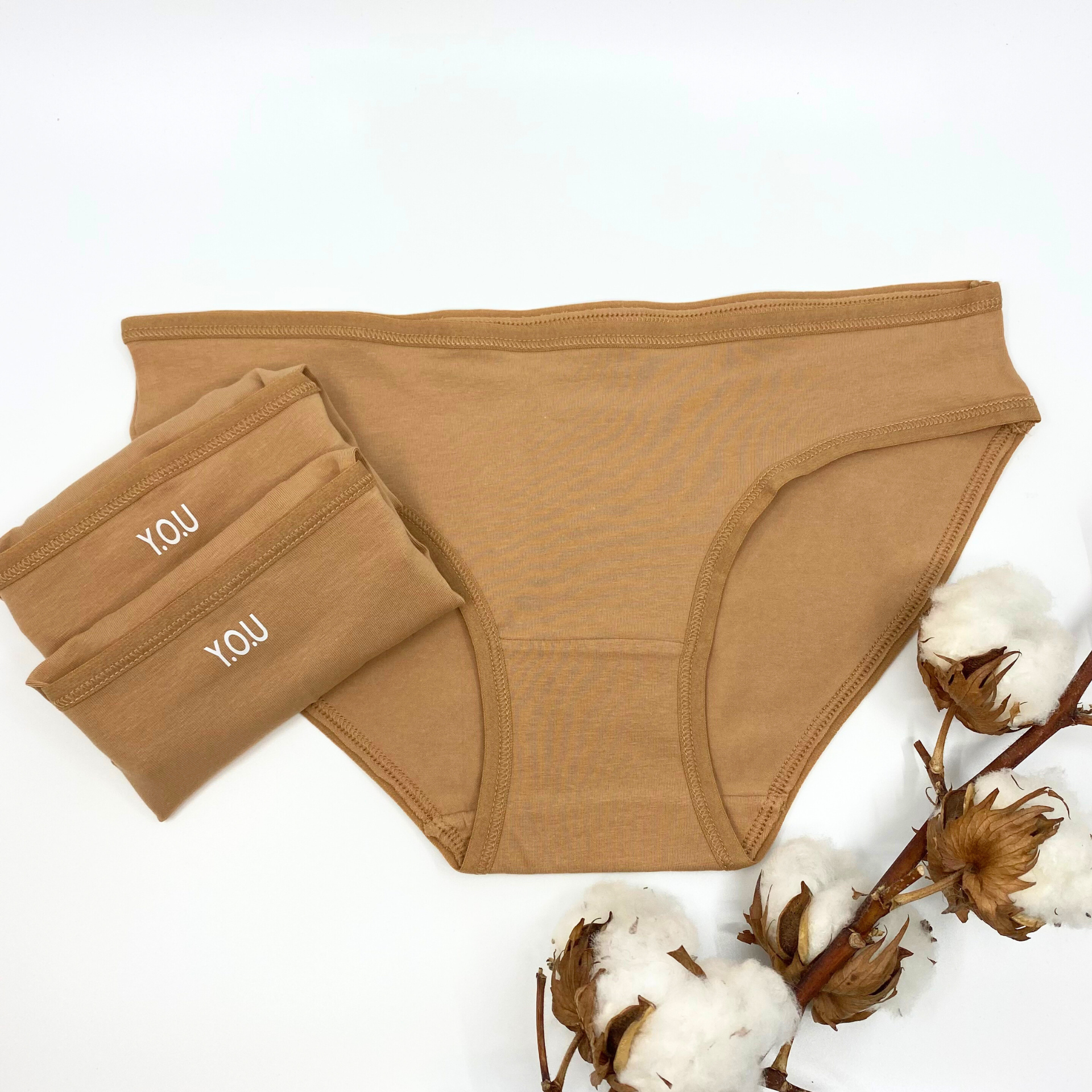 Women's organic cotton low-rise bikini bottoms - pack of 3