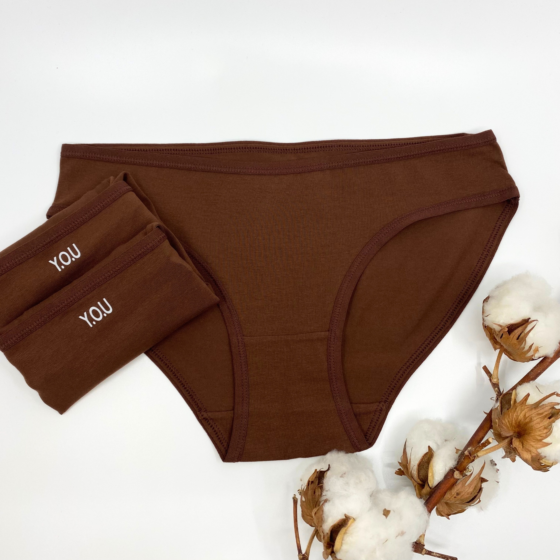 Women's organic cotton low-rise bikini bottoms - pack of 3