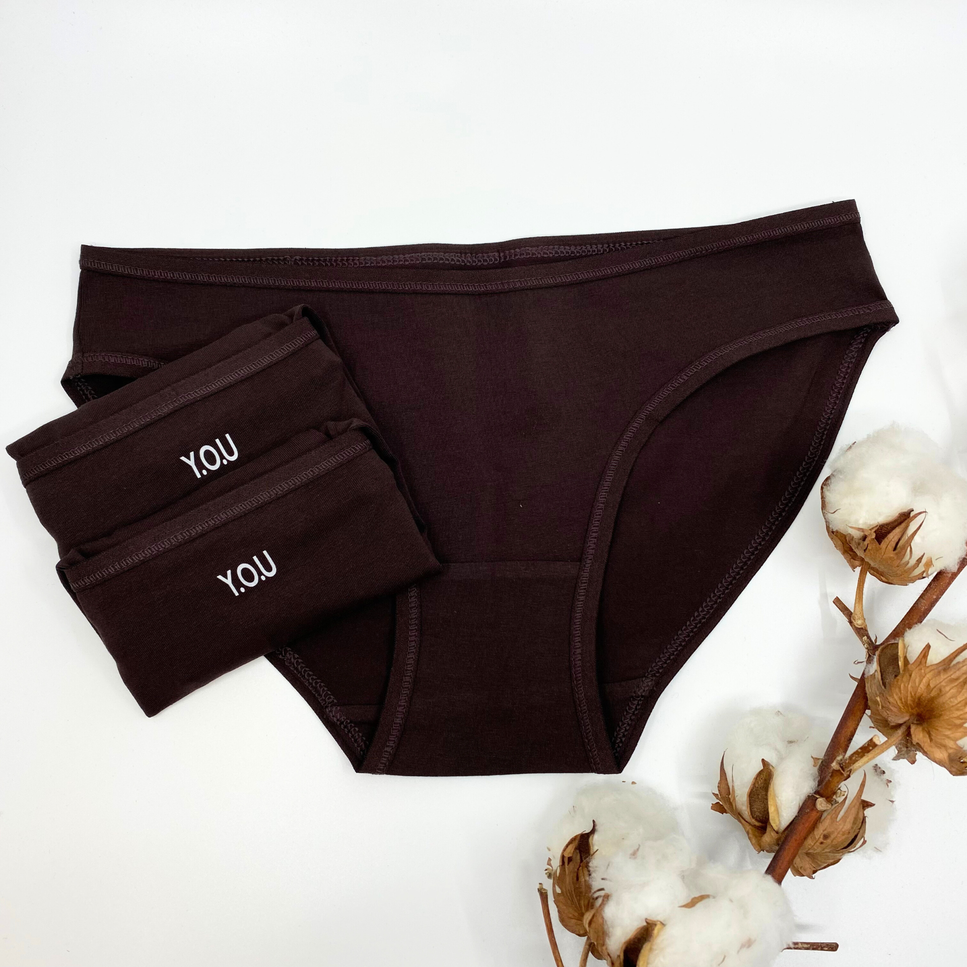Women's organic cotton low-rise bikini bottoms - pack of 3