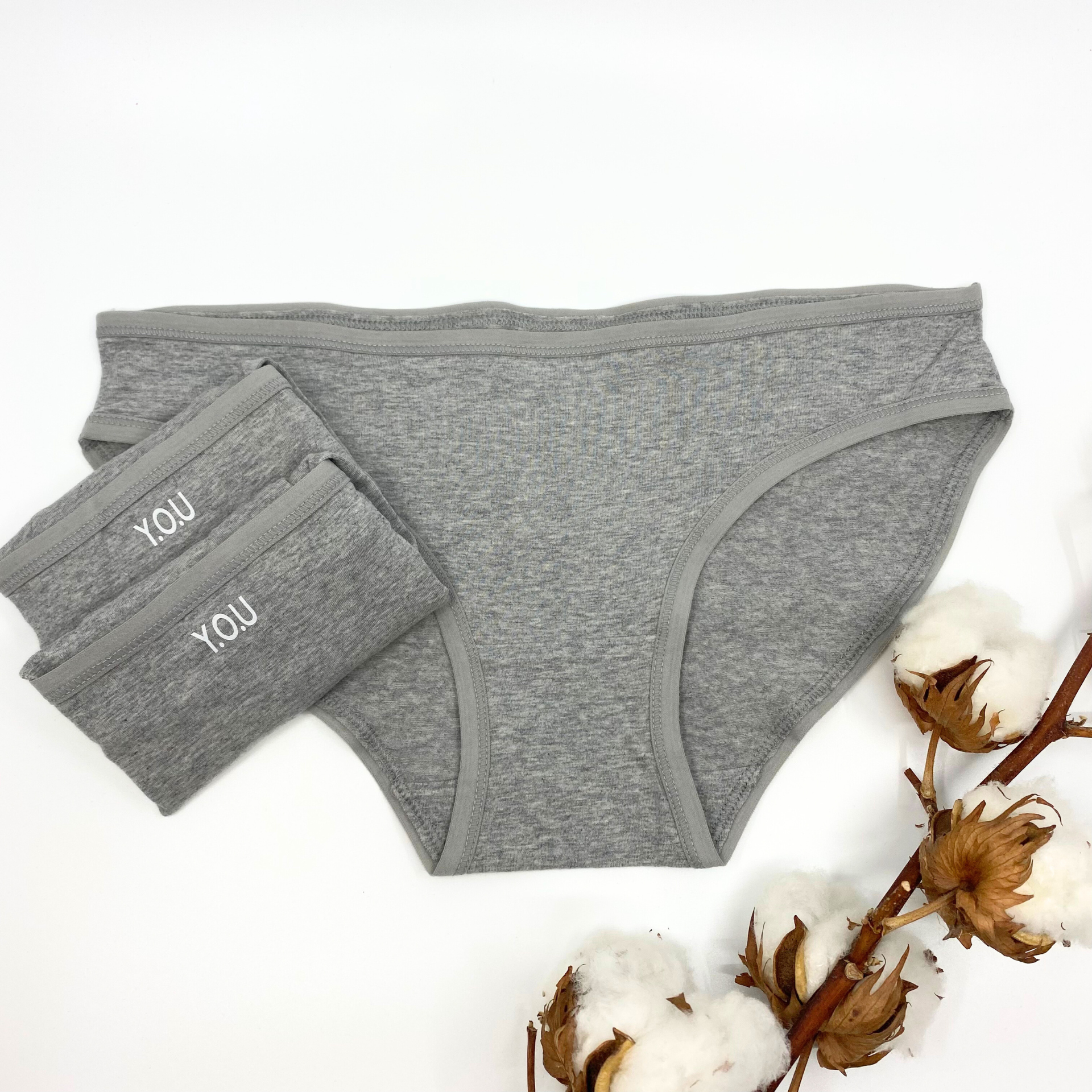 Women's organic cotton low-rise bikini bottoms - pack of 3