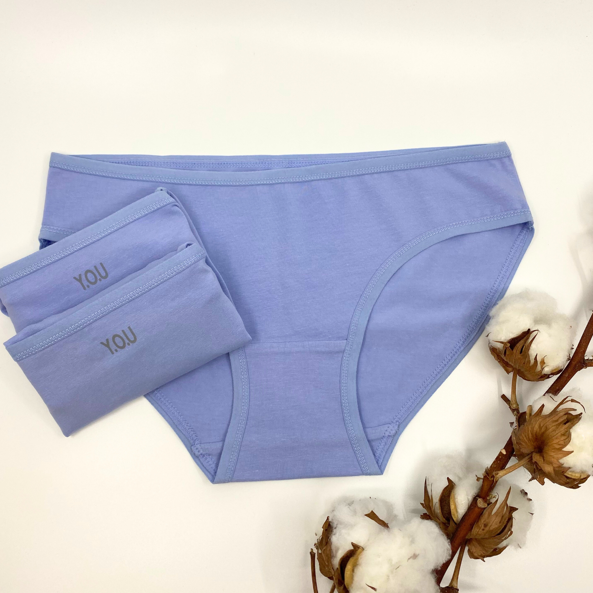 Women's organic cotton low-rise bikini bottoms - pack of 3