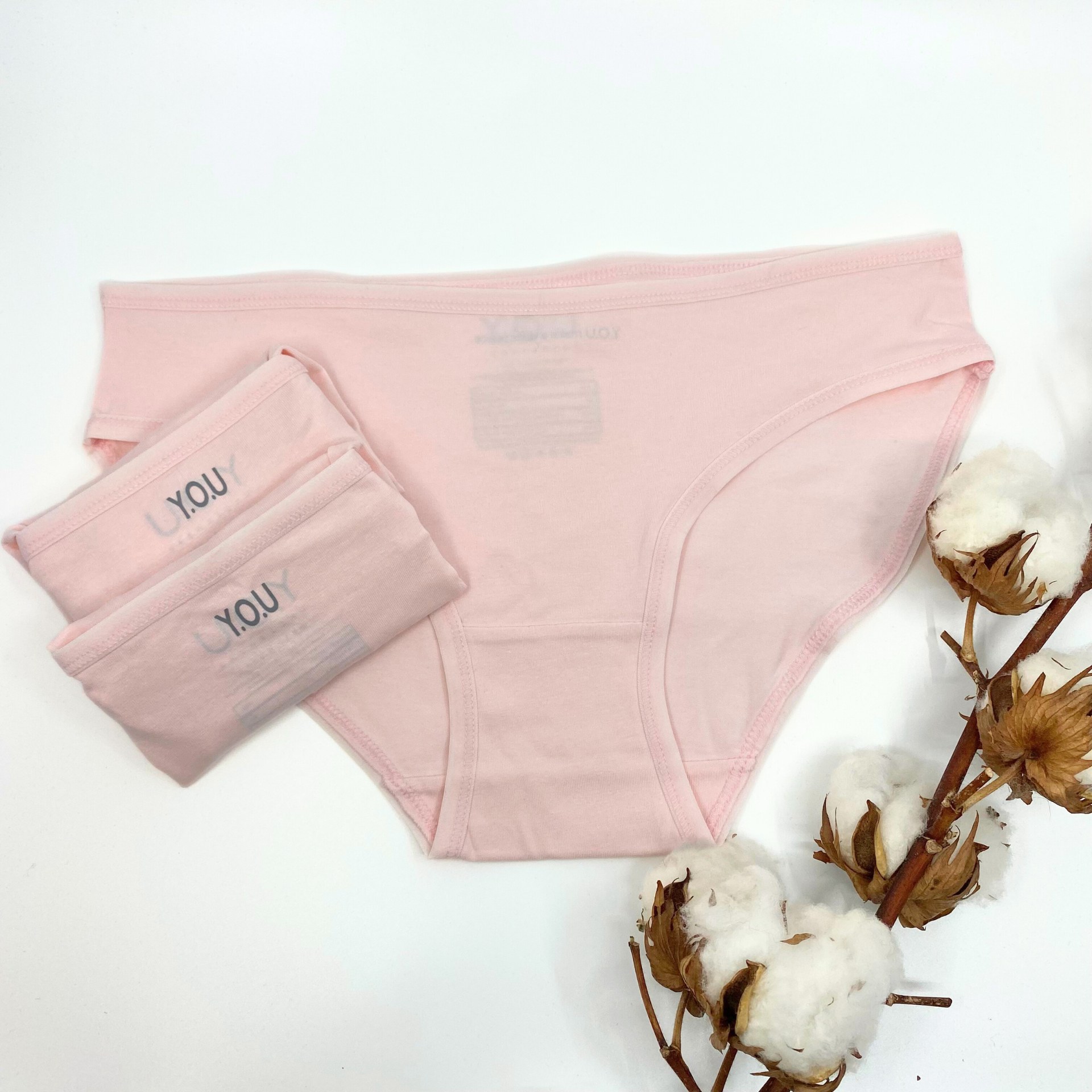 Women's organic cotton low-rise bikini bottoms - pack of 3
