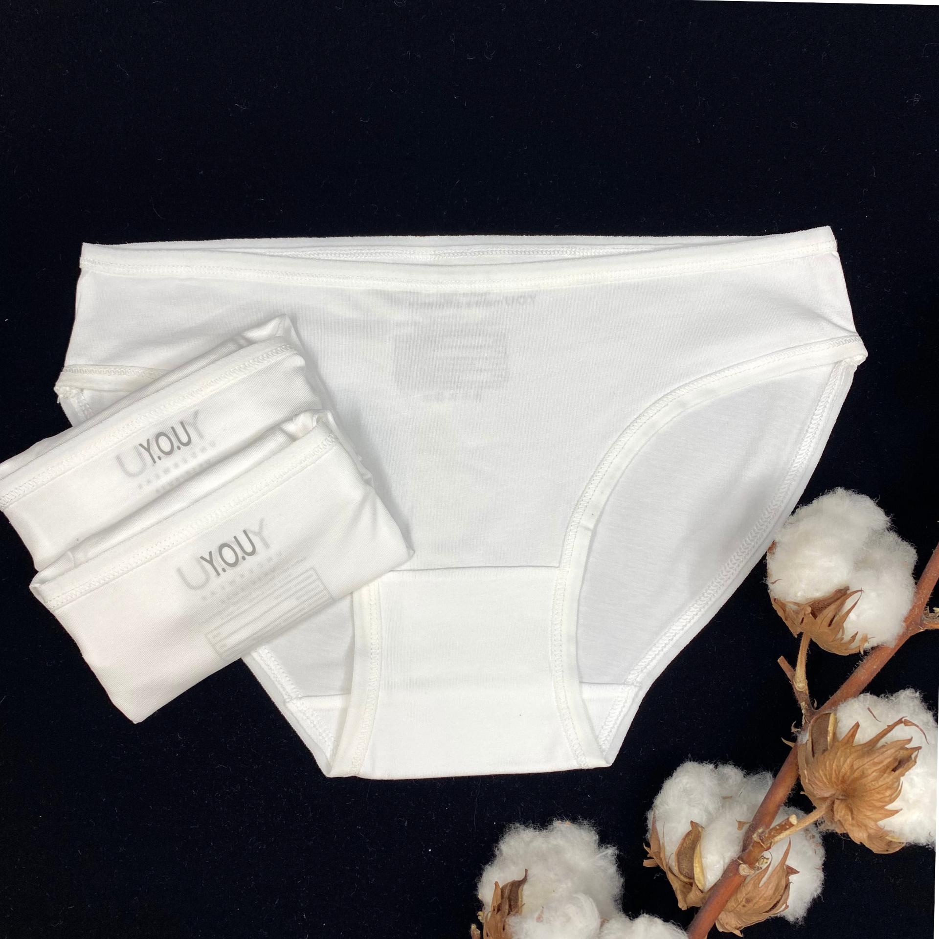 Women's organic cotton low-rise bikini bottoms - pack of 3