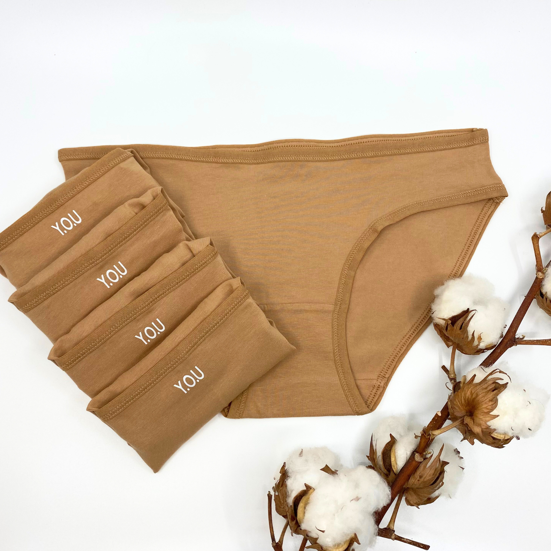 Women's organic cotton low-rise bikini bottoms - pack of 5