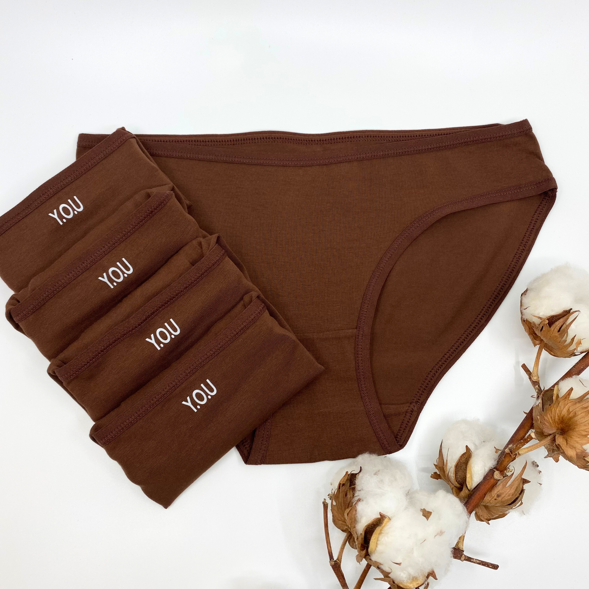 Women's organic cotton low-rise bikini bottoms - pack of 5