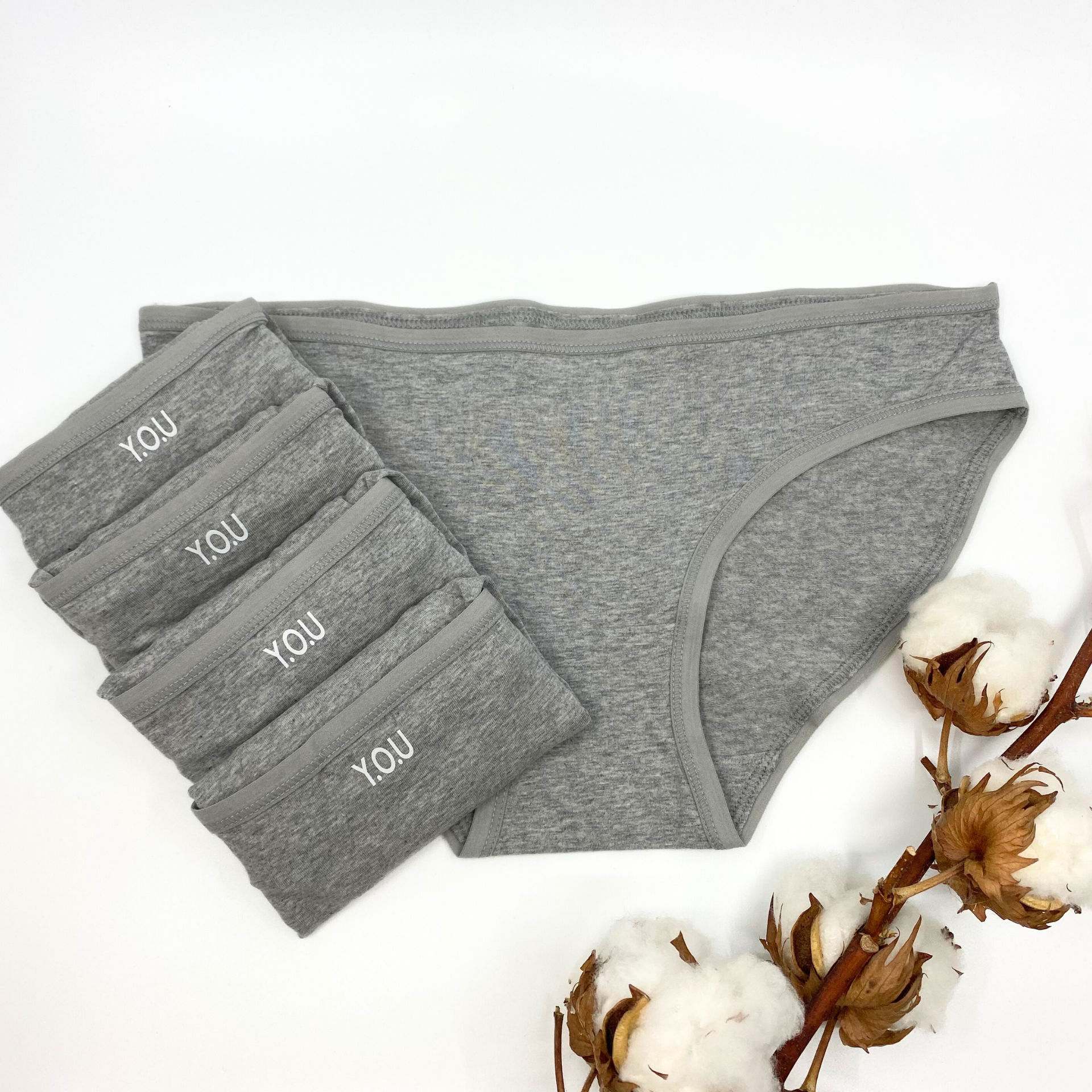 Women's organic cotton low-rise bikini bottoms - pack of 5