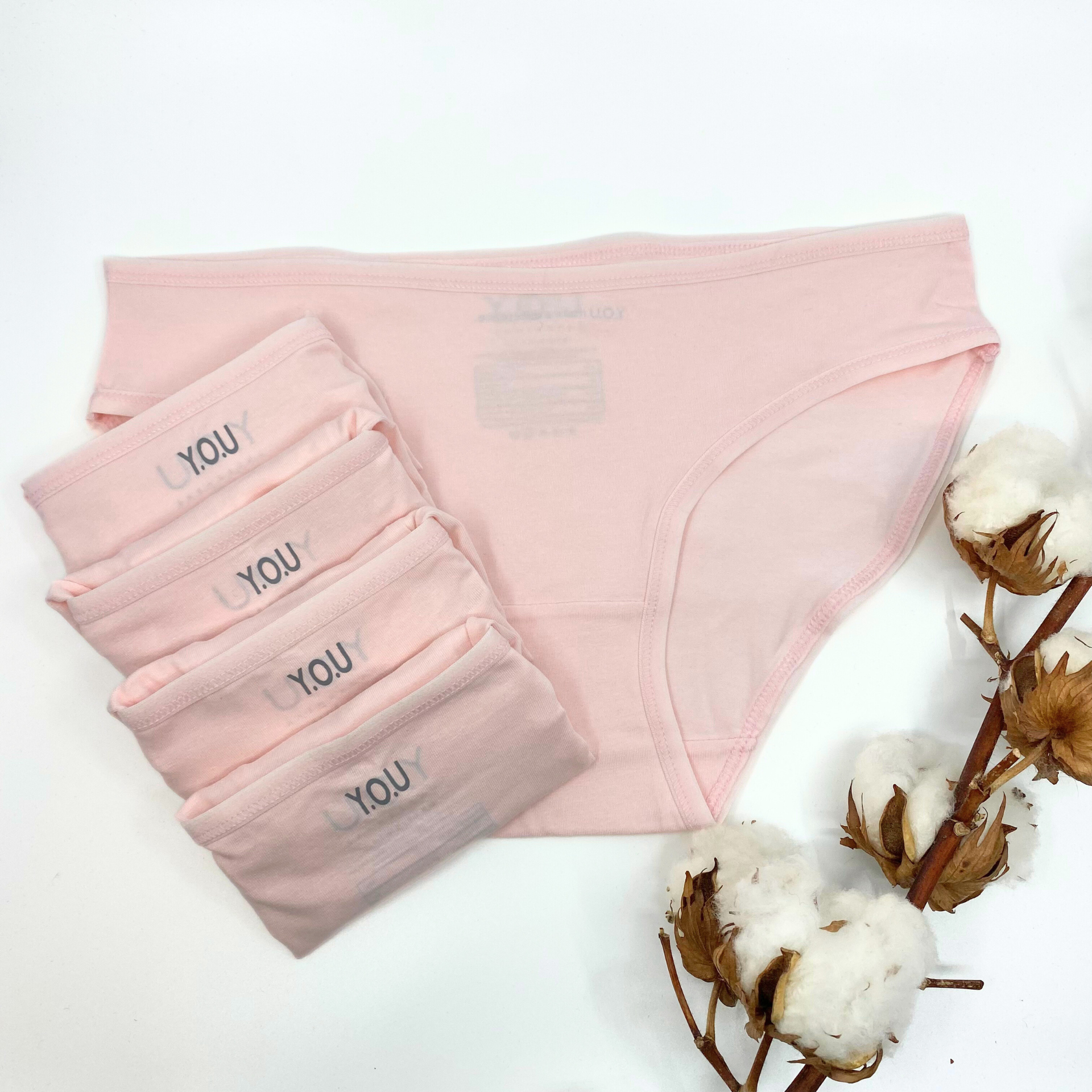 Women's organic cotton low-rise bikini bottoms - pack of 5