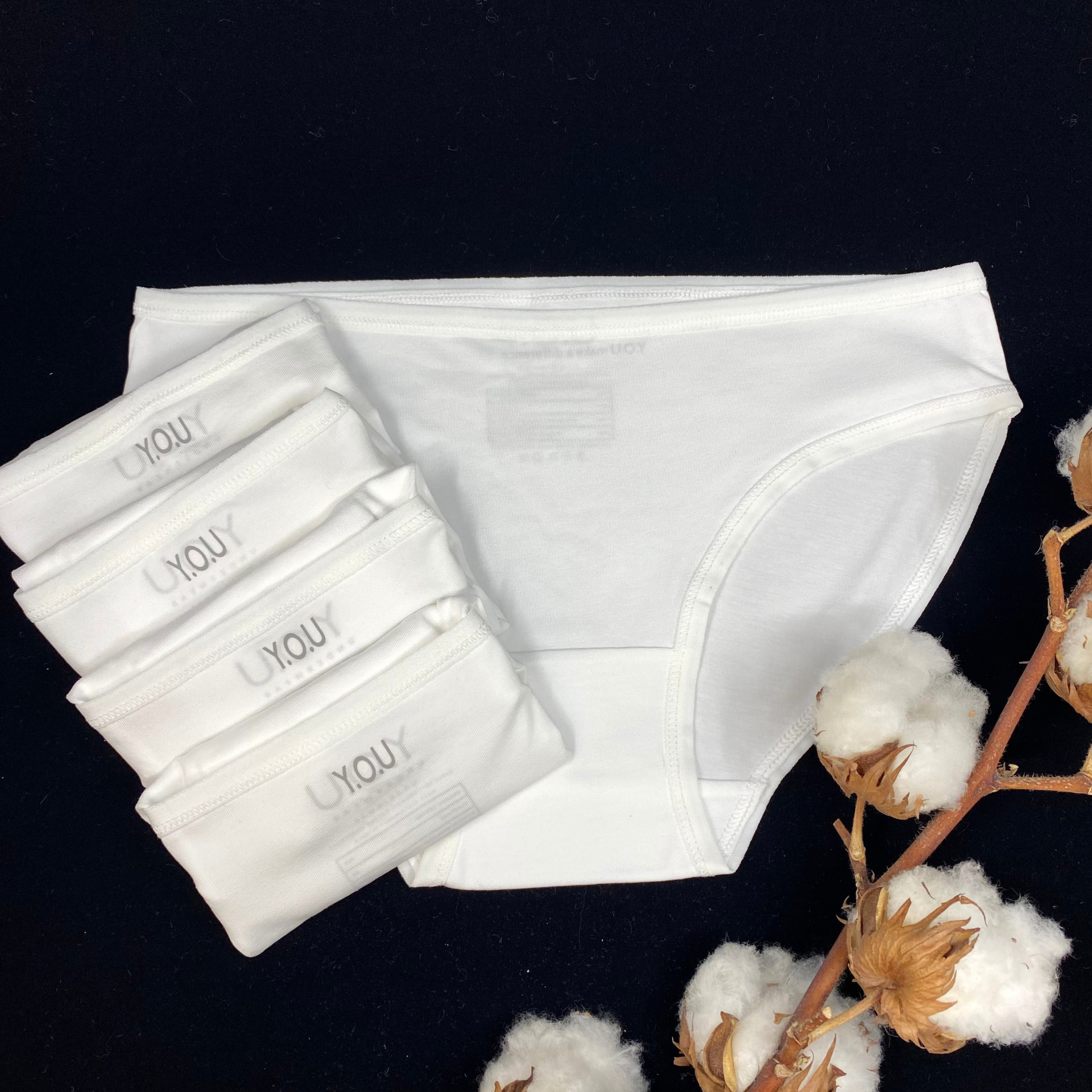 Women's organic cotton low-rise bikini bottoms - pack of 5