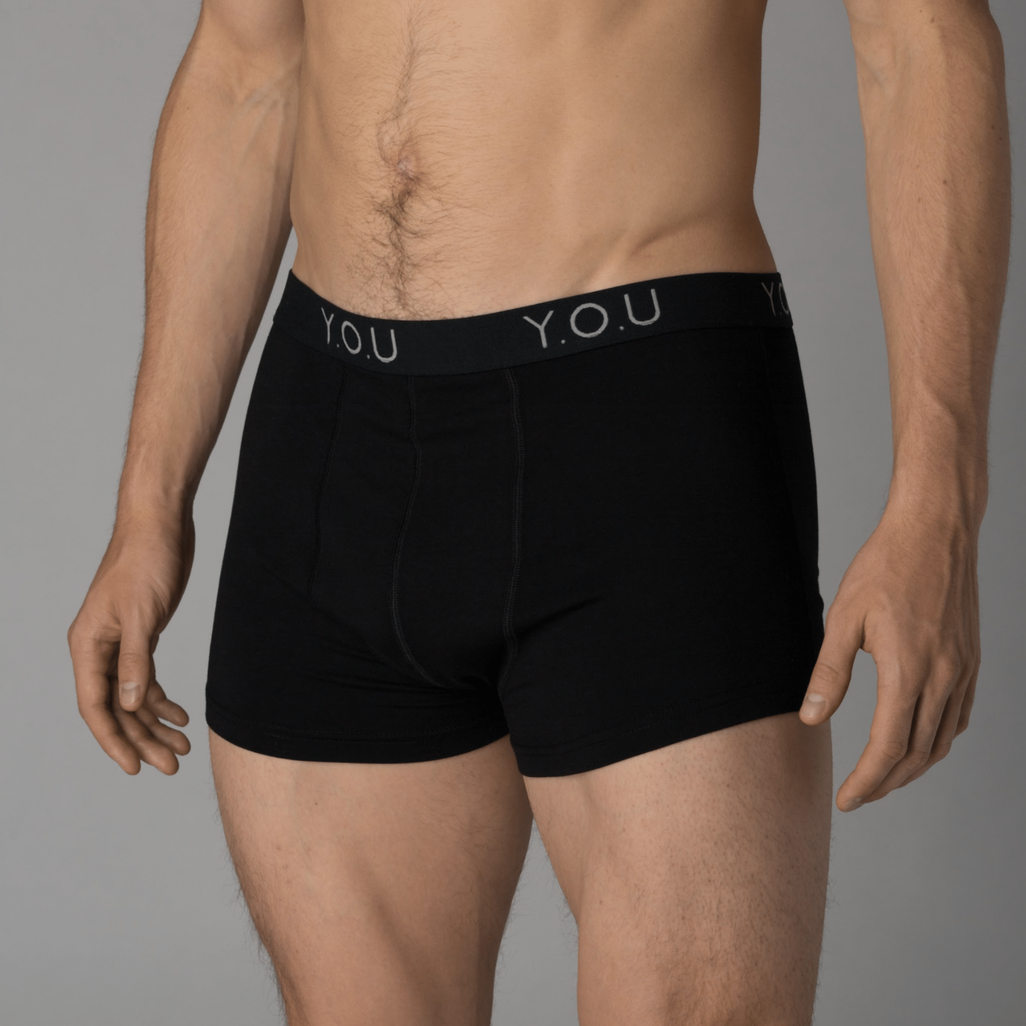 Men's organic cotton hipster trunks in black - Y.O.U underwear